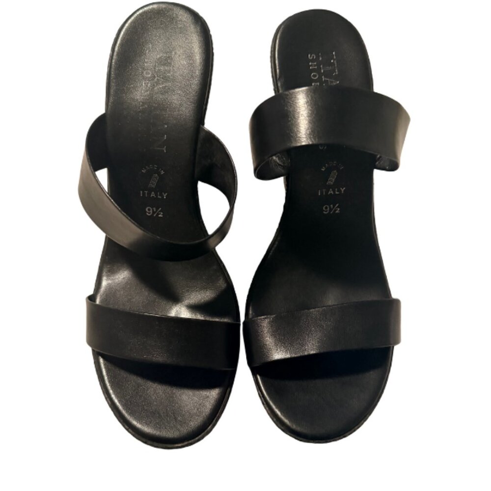Black Platform Slide Sandals – Size 9.5